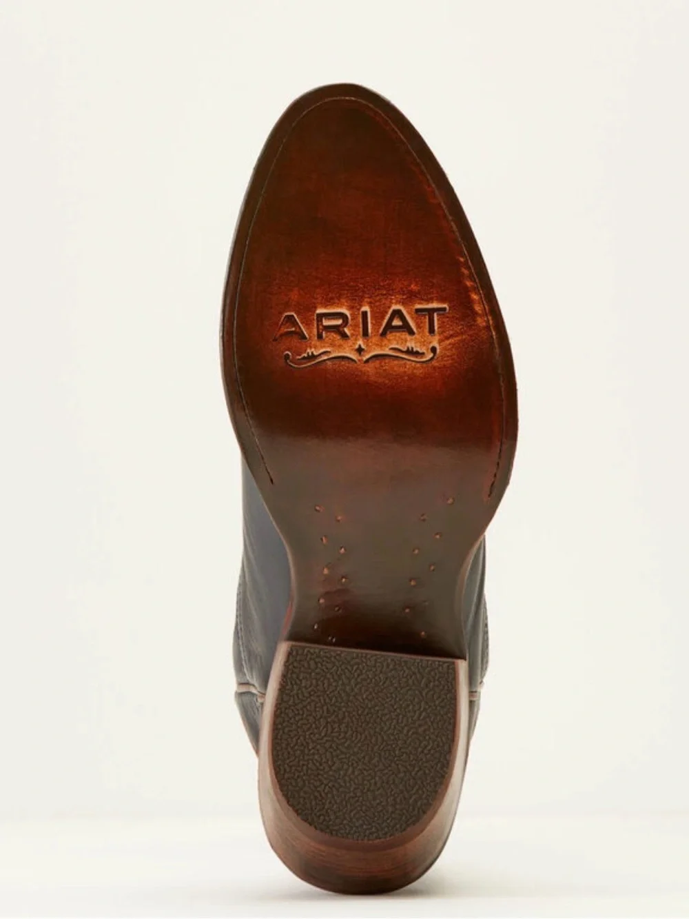 Ariat Navy Leather Tall Western Boots with Brown Stitching